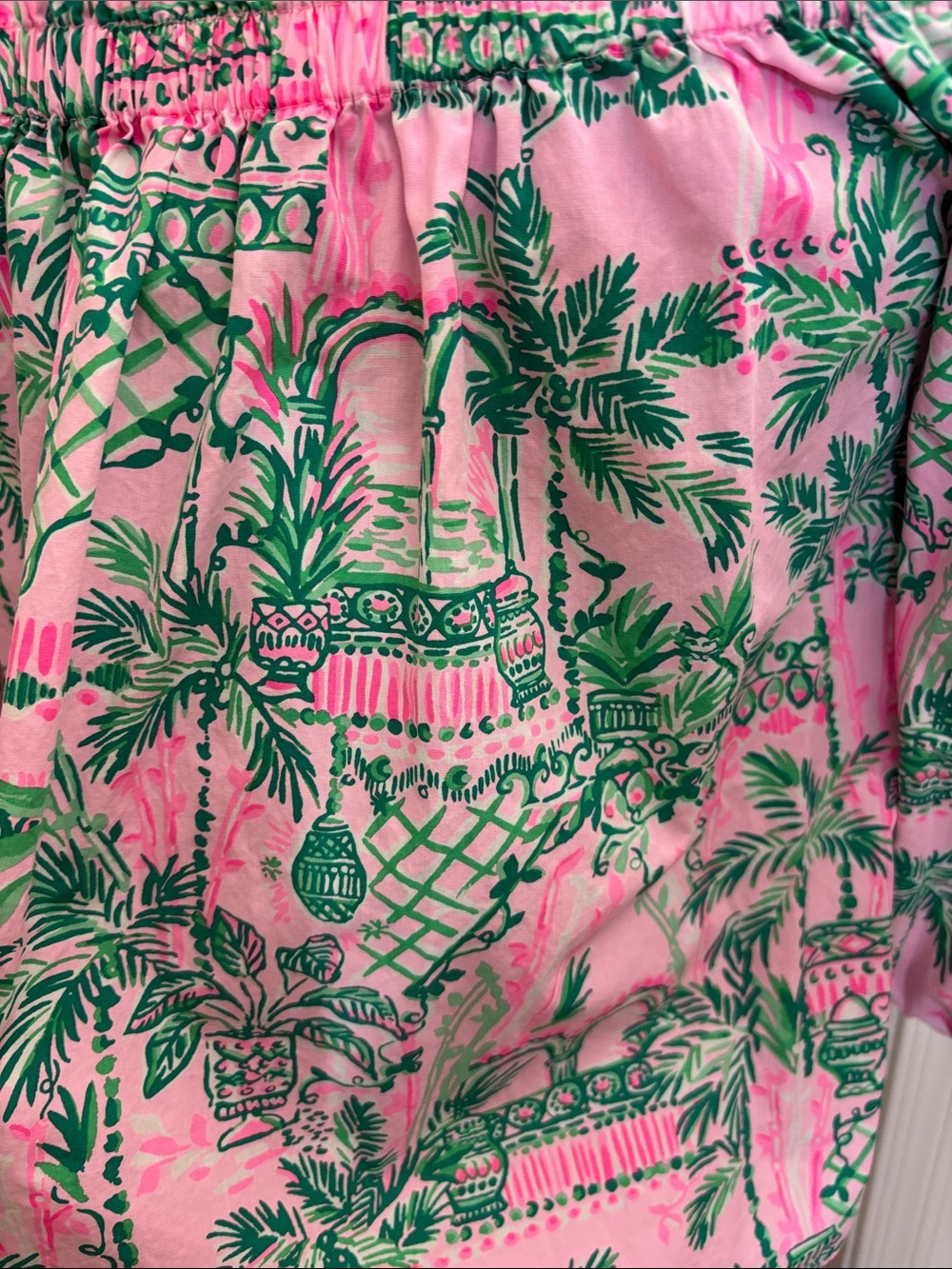 Lilly Pulitzer Winifred Off-The-Shoulder Top Mandevilla Baby Always Worth It M - Picture 6 of 9